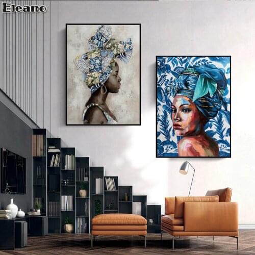 Turban and Woman Canvas Print Abstract Art Character Oil Painting HD Wall Art Posters Aesthetic Room Decor Figure Painting