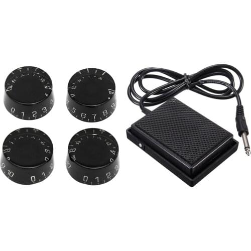 Universal Electronic Piano Foot Sustain Pedal with 4Pcs Electric Guitar Top Hat Knobs