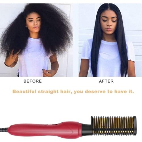 Hair Straightener Alloy Straightening Brush Hot Heating Comb Hair Straight Styler Corrugation Curling Iron Hair Curler Comb