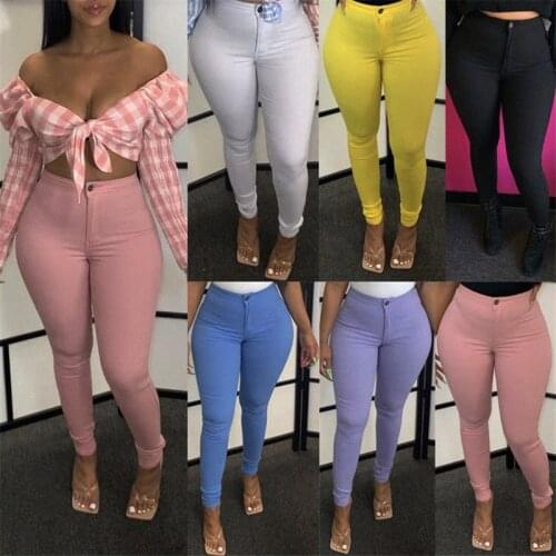 Xxxxl Color Leggings Push Up with Pockets Sexy Leggings High Waist Autumn Pants Women Skinny Pencil Pant Candy Dropshipping