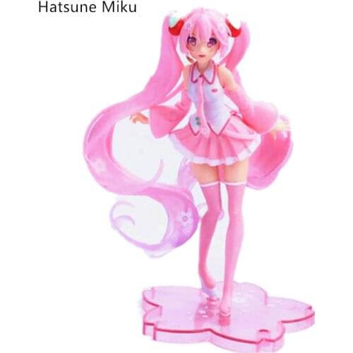 Japanese Anime Pink Cute Hatsune Miku Figure Sexy Girl Series Car Decoration Small Sculpture Movable Doll Adult Birthday Gift