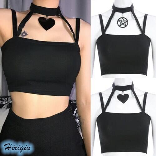 Summer Women Sexy Black Crop Tops 2019 New Women Sexy Black Square Collar Necklace Backless Crop Tops
