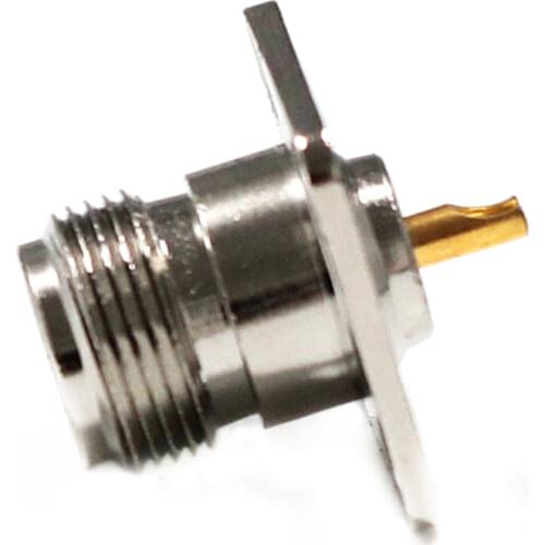 1pc N Female Jack RF Coax Convertor Connector solder cup Cable 4-hole panel mount Nickelplated NEW wholesale