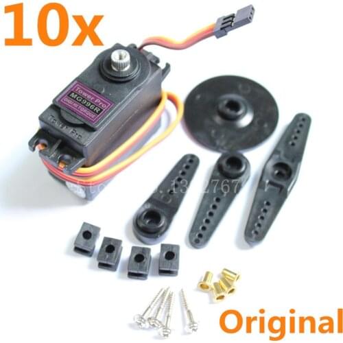 10pcs/lot Tower Pro MG996R MG996 Servo Digital High Torque Metal Gear Bearing 55g for JR RC Robot RC Car RC Helicopter RC Plane