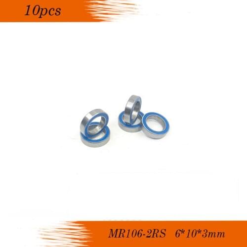 10pcs MR106-2RS MR106RS MR106 L-1060 676 ABEC3 deep groove ball bearing 6x10x3mm miniature bearing