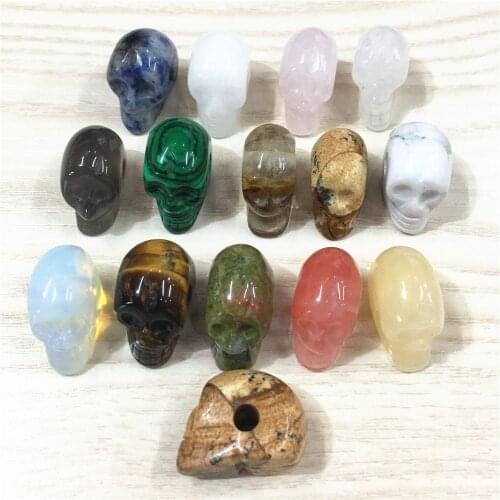 Natural Stone Skull Pendants Skeleton for Jewelry Making Charm Stone Fit Necklace Bracelet Pendant for Men 10pcs Wholesale Lot