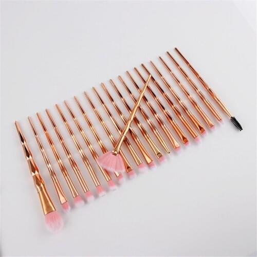 20pcs makeup brushes set Rose Gold handle for eye shadow eyelash make up brushes beauty tools brochas maquillaje T20023
