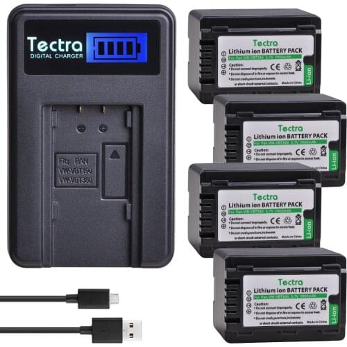 4pc 3900mAh Batteries for VW-VBT380 VW VBT380 VBT380 Battery for Panasonic HC-V110,HC-V130,HC-V160,HC-V180,HC-V201+LCD Charger