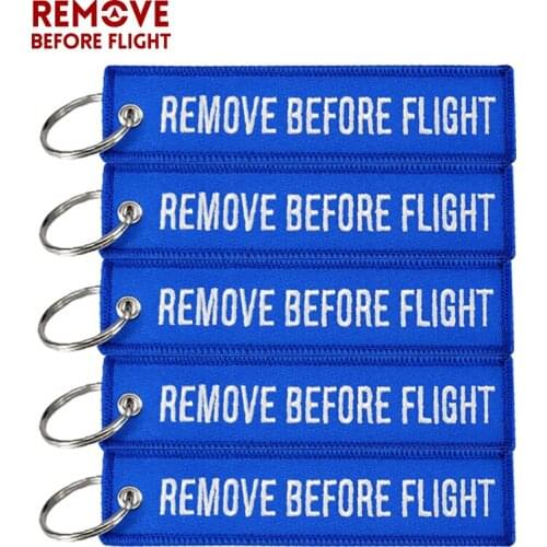5Pcs/lot Remove Before Flight Motorcycles Key Ring Embroidery Chaveiro Keychain Fashion Luggage Tag for Women Man Aviation Gifts