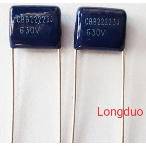 50pcs 223 0.022uf 22nf 630V Type CBB Metallized Polypropylene Film Capacitors