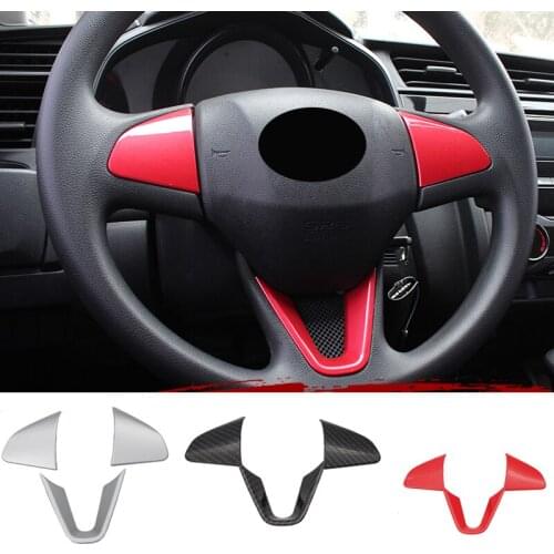 Car ABS plastic Steering wheel decoration stickers cover Auto Accessories for Honda FIT Jazz 2014-2020 C1599