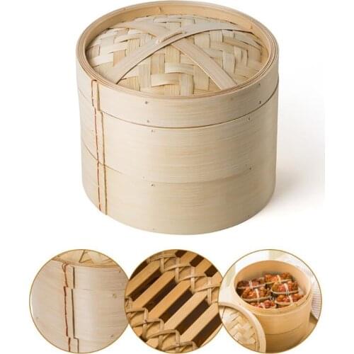 One Cage Lid Bamboo Steamer For Fish Vegetable Snack Basket Set Kitchen Cooking Tools Dumpling Steamer 2020 new