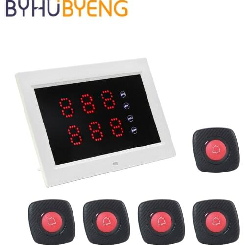 BYHUBYENG Wireless Call Mobile Restaurants Restaurant Table Bell Receptor Sem Fio Display Hookah Coffee Shop Equipment