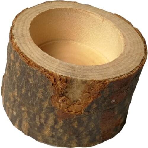 Rustic Wooden Candlestick Tealight Candle Holder Table Decoration Plant Flower Plot Ornament Craft 6x4.2cm HX6D