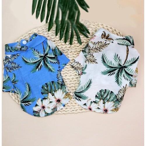 Dog Shirts Clothes Summer Beach Clothes Vest Pet Clothing Floral T-Shirt Hawaiian For Small Cat Dog Chihuahua #2