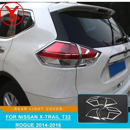 Chrome Exterior Rear Lamp Hood Tail Light Cover Car Taillight Trim For Nissan Xtrail X-trail t32 2014 2015 2016 ABS YCSUNZ