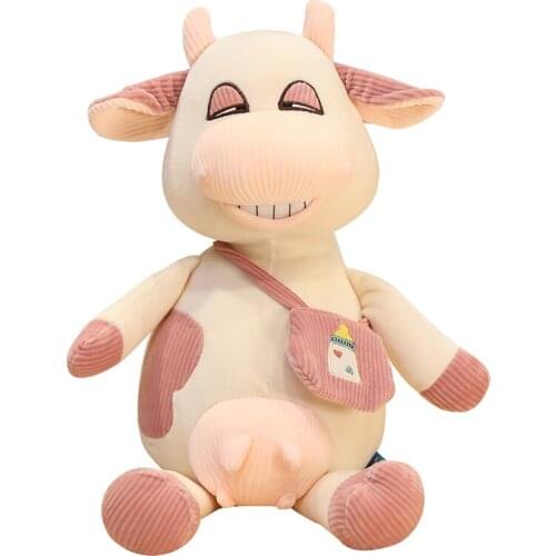 35/50/75cm New Cute Animal Milk Cows Stuffed Plush Toy Kawaii Cattle Soft Pillow Doll Cartoon Toys for Children Birthday Present