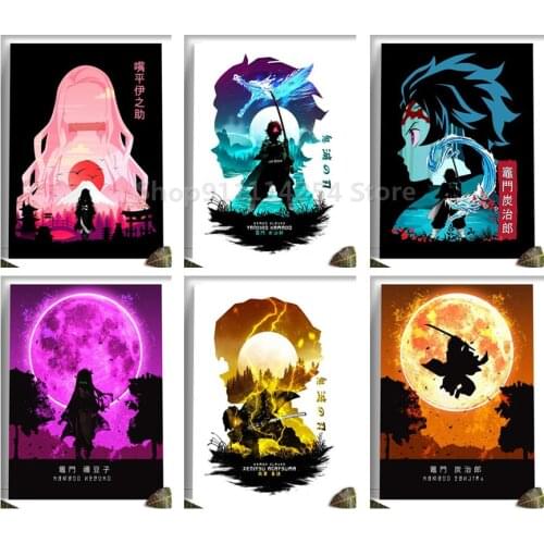 Canvas Painting Anime Demon Slayer Agatsuma Zenitsu abstract Nursery Kids Room Cartoon living wall art Home Decor Posters Retro