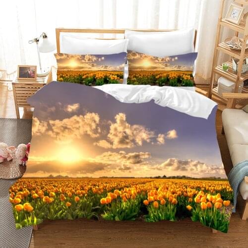 Tulip Bedding Set Flowers Duvet Cover Sets Comforter Bed Linen Twin Queen King Single Size Dropshipping Gift 240x220cm
