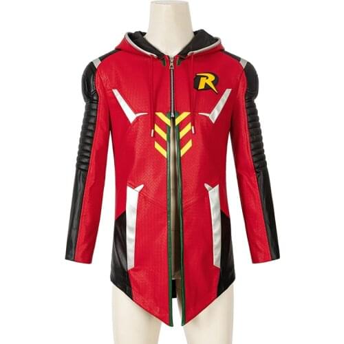 Superheroes Bat Knight Robin Jacket Cosplay Adults Costume Gainsborough Fashion Red Outer Wear