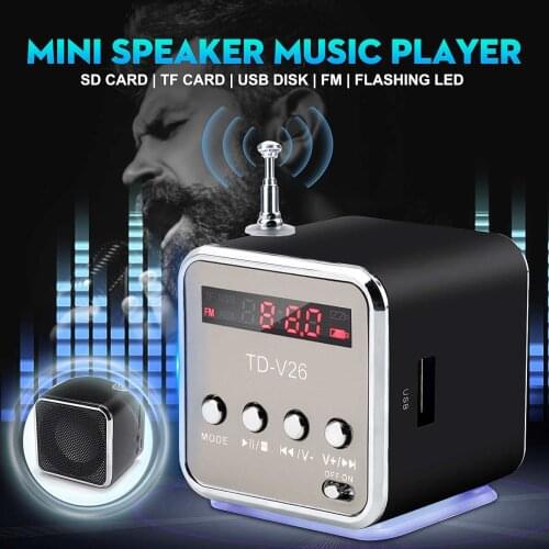 Mini Portable MP3 Small Speaker Aluminum Music Card Player Speaker Support USB2.0 Bottom with LED Lighting