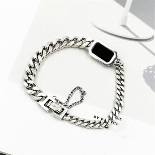 Miuoxion Fashion Personality Party Jewelry Retro Rectangular Agate Bracelet For Women Feature Namour Charm Gift All Seasons