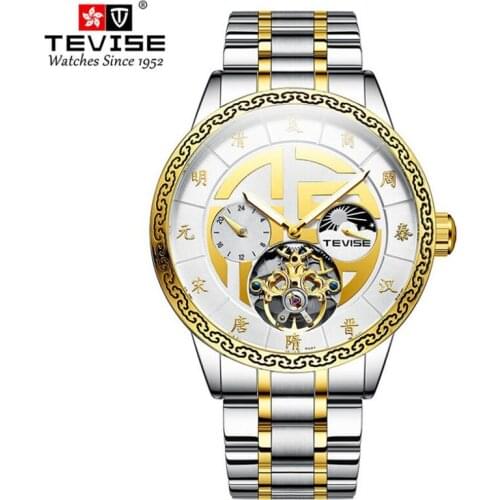 New Designer TEVISE Military Luminous Male Watches Steel Automatic Skeleton Waterproof Tourbillon Watch Montre Homme 2021