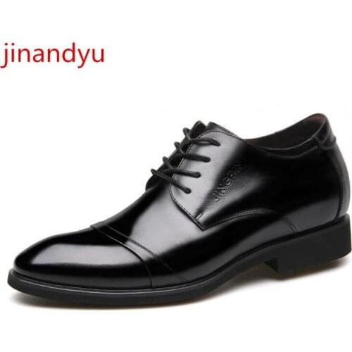 Genuine Leather Elevator Shoes for Men Business Shoes Men Formal Dress Shoe Black Brown Office Shoes Man Casual Oxford Men Shoe