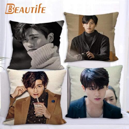 45X45cm Park Hyung Sik KPOP Pillow Cover Square Zipper Cotton Linen Fabric Pillow Cases Bedroom Home Decorative Boys Girls Gift