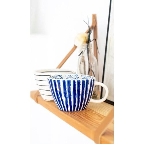 Irregular Creative Hand Painted Ceramic Mug Cup for Tea Coffee Cups With Handgrip teacup Breakfast Milk Cup Kitchen Tableware