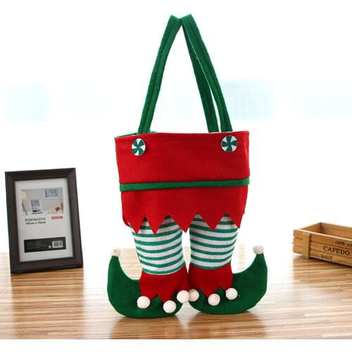 New Christmas Elf Candy Bags Santa Elf Spirit Pants Treat Pocket Decor Beautiful Gift Candy Bottle Holiday Party Gifts Bags
