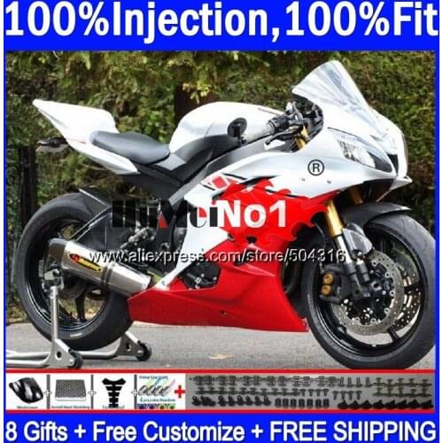 OEM For YAMAHA YZF R 6 YZF 600 YZF-600 7MC.81 YZF R6 06-07 600CC YZF600 YZF-R6 2006 2007 YZFR6 06 07 OEM Red White Fairings