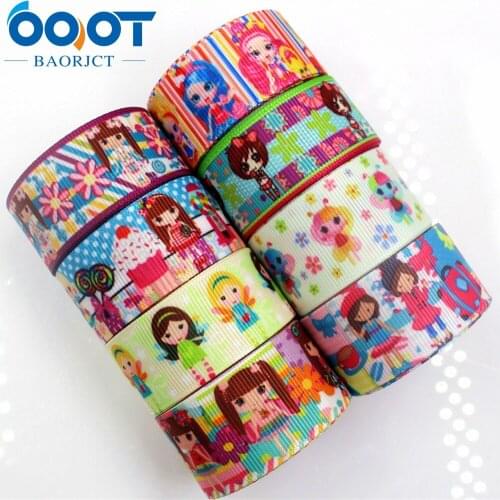 OOOT BAORJCT 17542 , 22MM cartoon series Printed grosgrain ribbon, DIY handmade Hair accessories Material wedding gift wrap