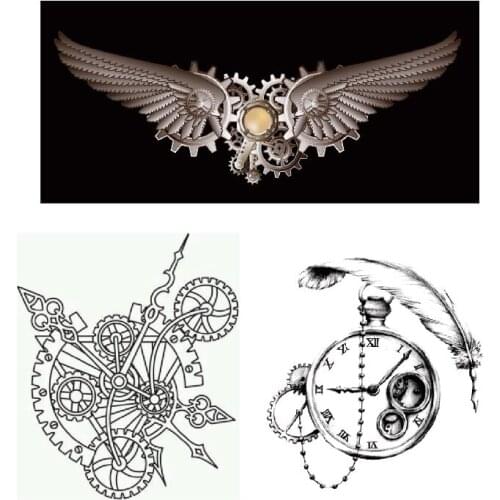 Punk gear wings metal cutting mold decoration background scrapbook greeting card DIY crafts blade embossing template 2021