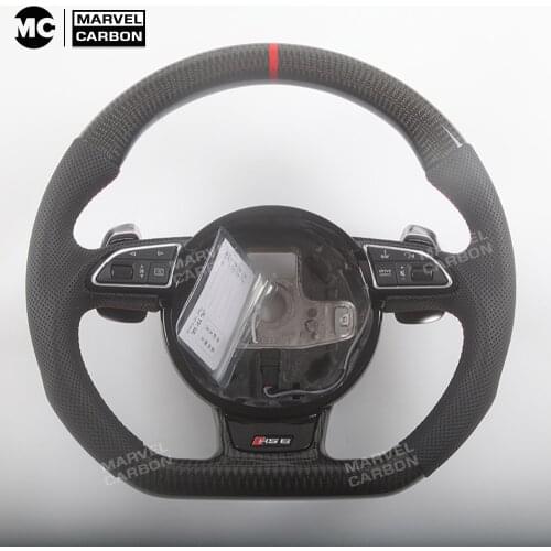 100% Real Carbon Fiber Steering Wheel for RS6 C7 Au-di link