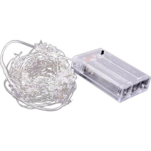 GTBL Five-Pointed Star Shape 5 Meters 50 Lights Battery Box Copper Wire String Lights Party Decoration String Lights