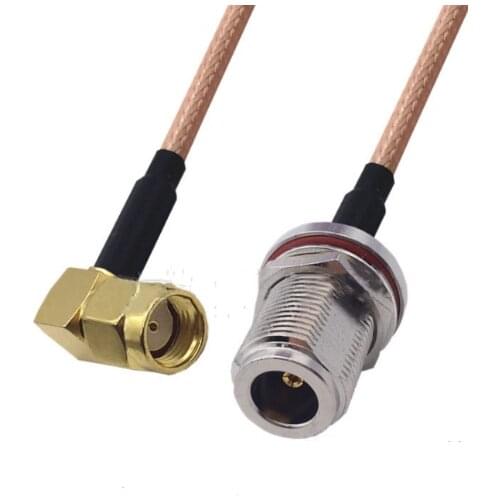 RP-SMA Male Right Angle to N Female Bulkhead Connector Pigtail Jumper RG316 Cable 50 ohm