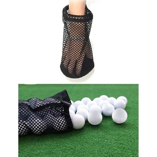 Golf Net Bag Sports Mesh Net Bag Black Nylon Nylon Golf Pouch 24 48 Ball Carrying Drawstring Storage Bag Sack Outdoor Sport Tool