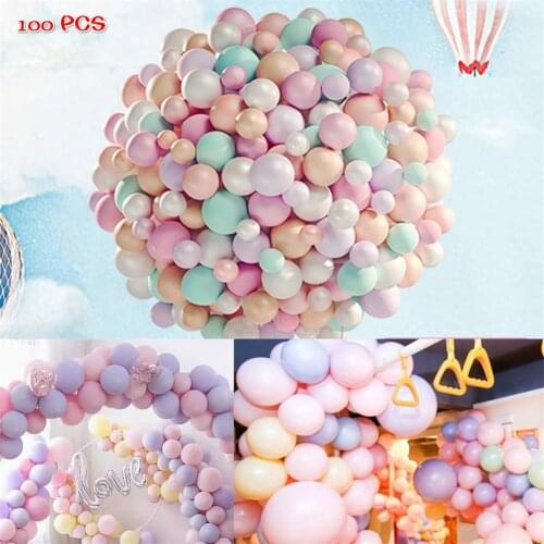 100pcs/lot Pack of 100 Macaron Candy Colored Party Balloons Set Pastel Latex Balloons Party Wedding Accessories 10 Inch