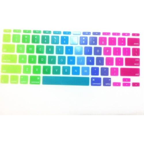 Silicone Rainbow keyboard cover for Apple macbook Air 11 Protective Stickers for macbook laptop Skin Film US Hot MEAFO