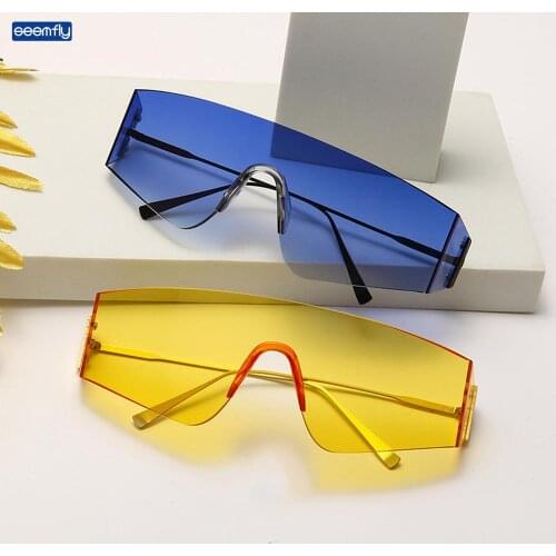 Seemfly Sunglasses Windshield Sun Glasses Men One Piece Luxury Shades fashion 6colors Eyewear Vacation Photo by the Sea