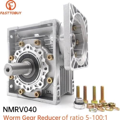 New NMRV040 Worm Gear Reducer NEMA24/32/34/36 Speed Ratio 5:1 Gearbox with Output Shaft for Stepper Motor High Quality