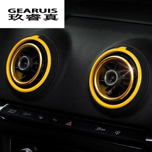 Car Styling aluminum alloy air outlet plug Instruments Air outlet cover stickers decoration ring For AUDI A3 S3 Auto Accessories