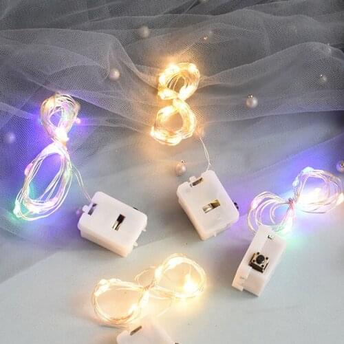 Mini Fairy Lights Copper Wire LED String Lights With Battery Cake Bouquet Decoration Christmas Garland Home New Year Decoration