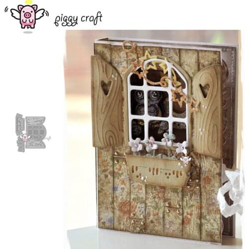 Piggy Craft metal cutting dies cut die mold Flower window potted Scrapbook paper craft knife mould blade punch stencils dies