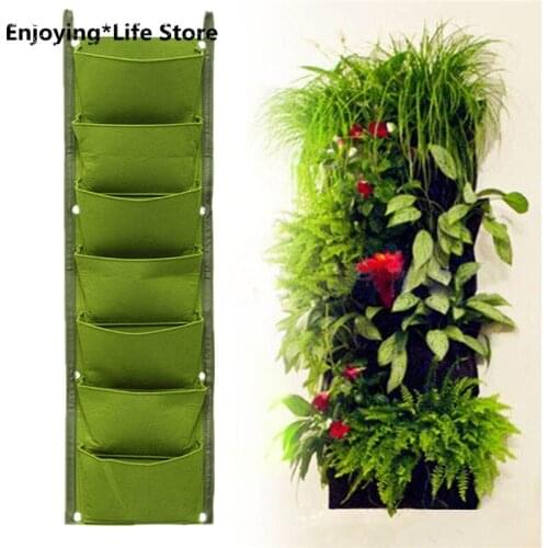 6/7/12 Pockets Wall Hanging Planter Green Grow Bags Planter Vertical Garden Vegetable Living Garden Bag Seedling Growing Bag Pot