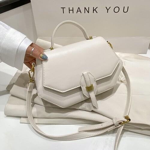 Retro ladies shoulder bag 2020 pure color high quality handbag ladies casual leather handbag fashion trend crossbody bag