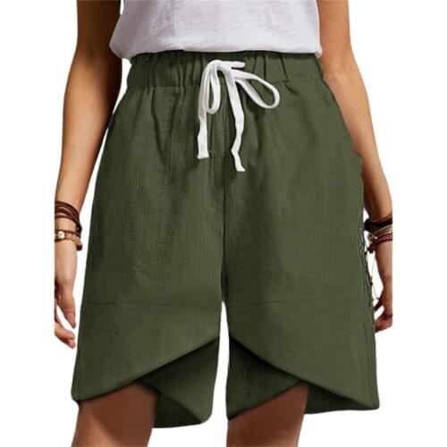 Women Summer Shorts Loose Drawstring Cotton Flax Women Shorts Cotton Flax Machine Wash Summer Shorts Machine Wash Summer Shorts