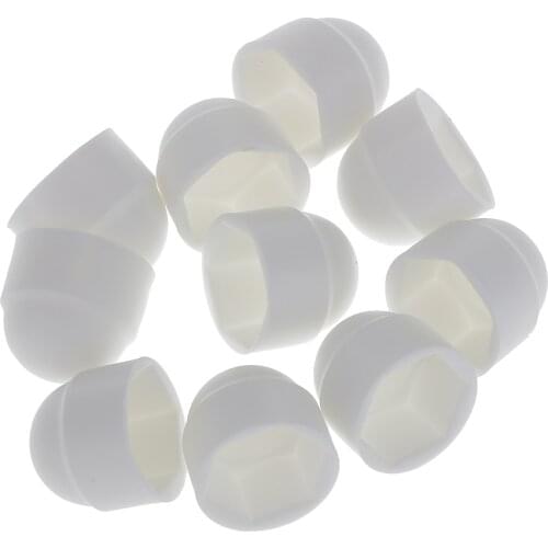 10 Pieces M8 13 * 15 White Dome Nut Protection Plugs Cover Hexagonal Screw