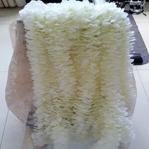 100pcs/lot Elegant White Orchid Wisteria Vines 79 Inches Long Silk Artificial Flower Wreaths For Wedding Party Decorations